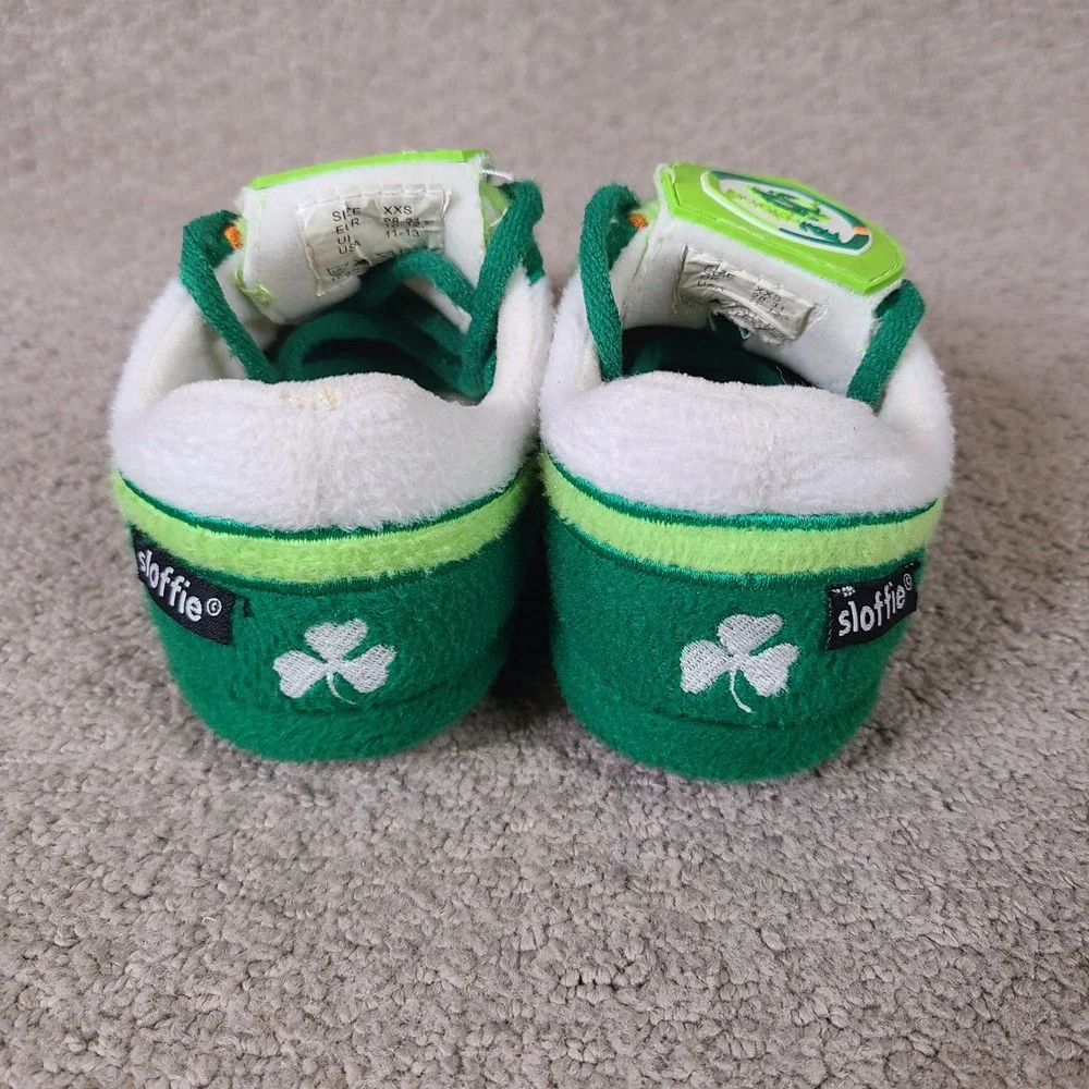 Sloffie Shoes Kids XXS I11-13 Ireland Soccer Slippers Green White‎ Shamrocks